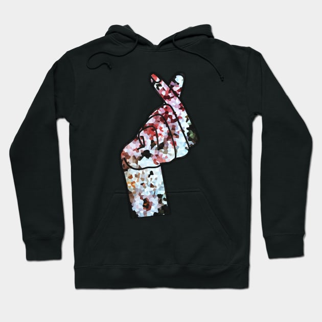 Korean Love Finger Snap - Crystals Hoodie by ArtByDesign